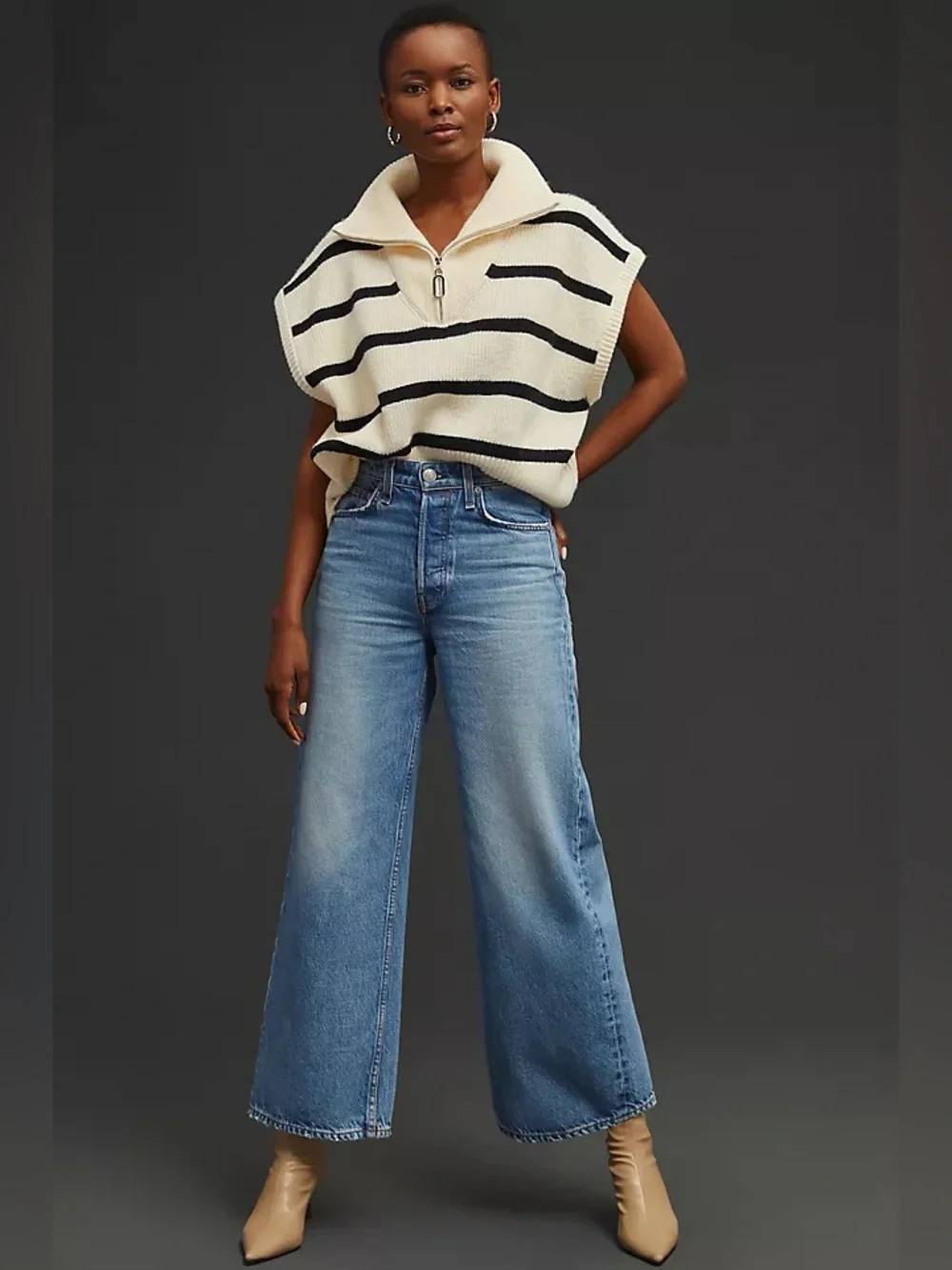 Rag & Bone Maya High Waist Ankle Length Wide Leg Jeans in Hermosa